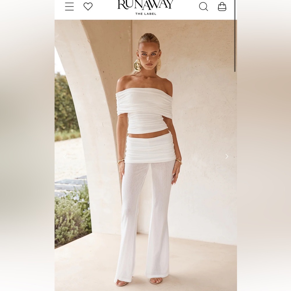 NWT White Off-Shoulder TOP ONLY